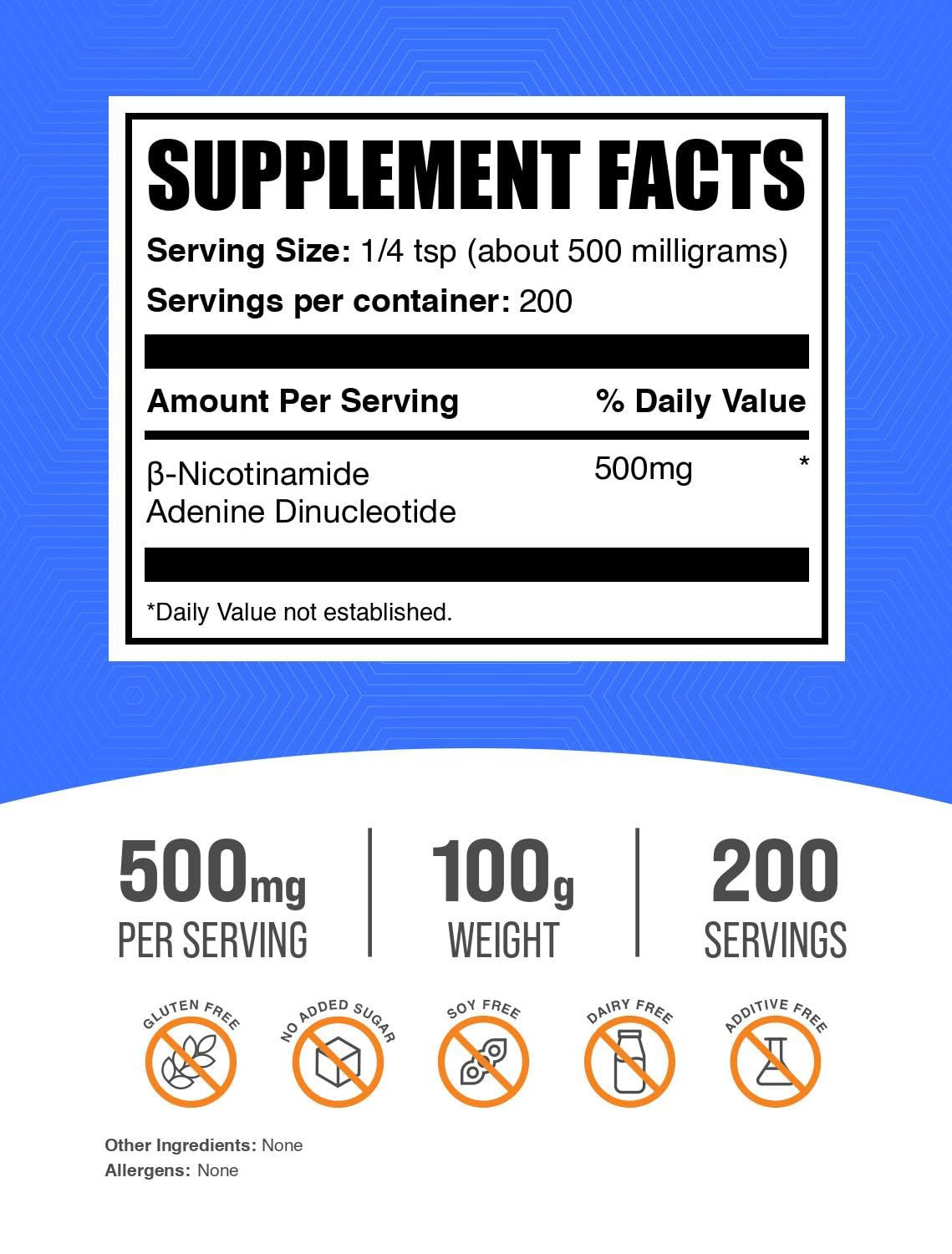 BulkSupplements NAD powder scoop ready to mix into smoothies or drinks.