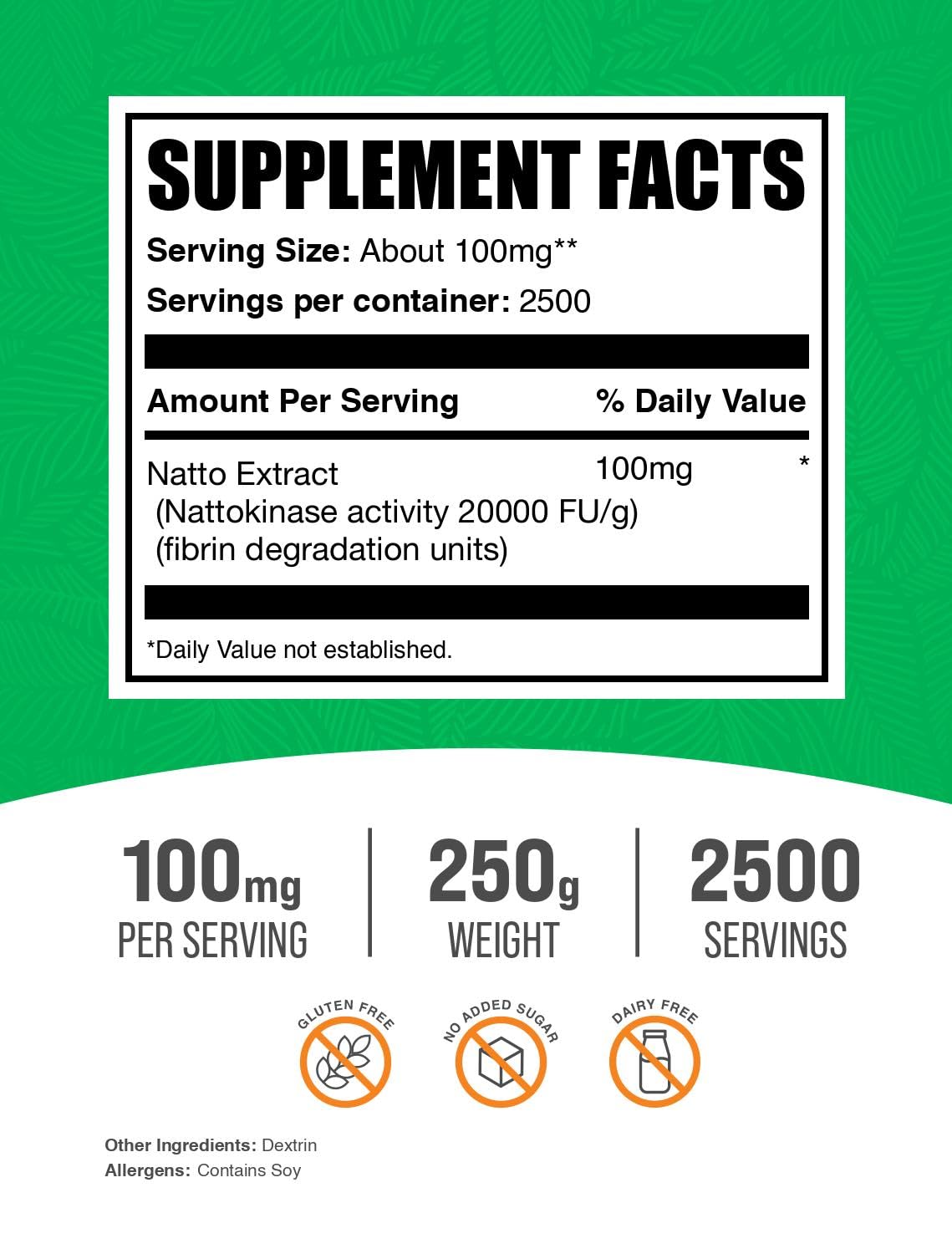 BulkSupplements nattokinase 2000 FU powder pour showing quick, simple prep.