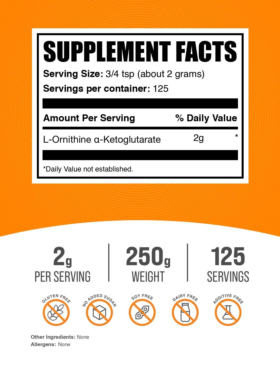 BulkSupplements OKG powder in jar ready to mix into shakes for workouts