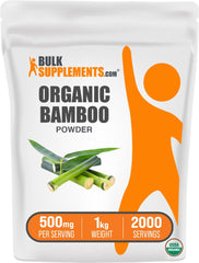 BulkSupplements Organic Bamboo Powder bottle for daily silica support.