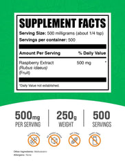 BulkSupplements Organic Raspberry Extract powder scoop disperses easily into smoothies.