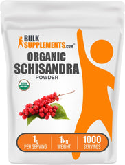 BulkSupplements Organic Schisandra powder packaging ready for daily wellness use.