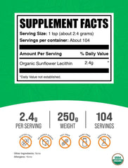 BulkSupplements Organic Sunflower Lecithin powder pour makes adding to drinks easy.