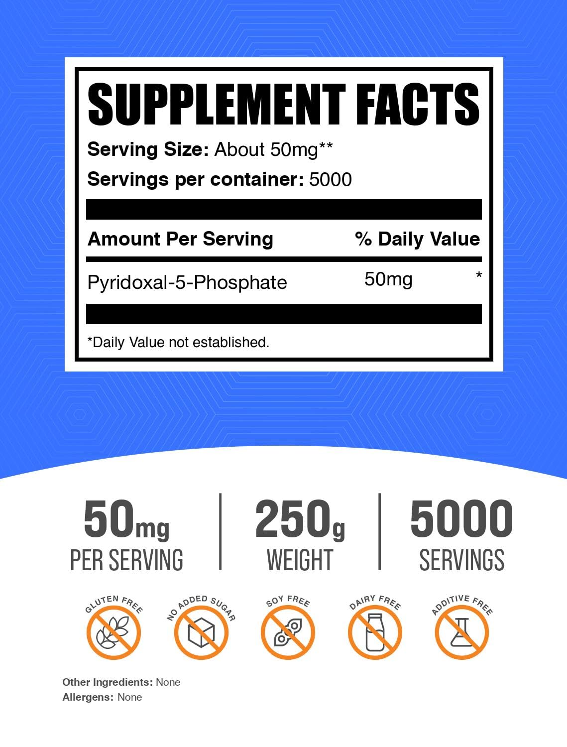 BulkSupplements P5P powder scoop demonstrates precise daily dosing.