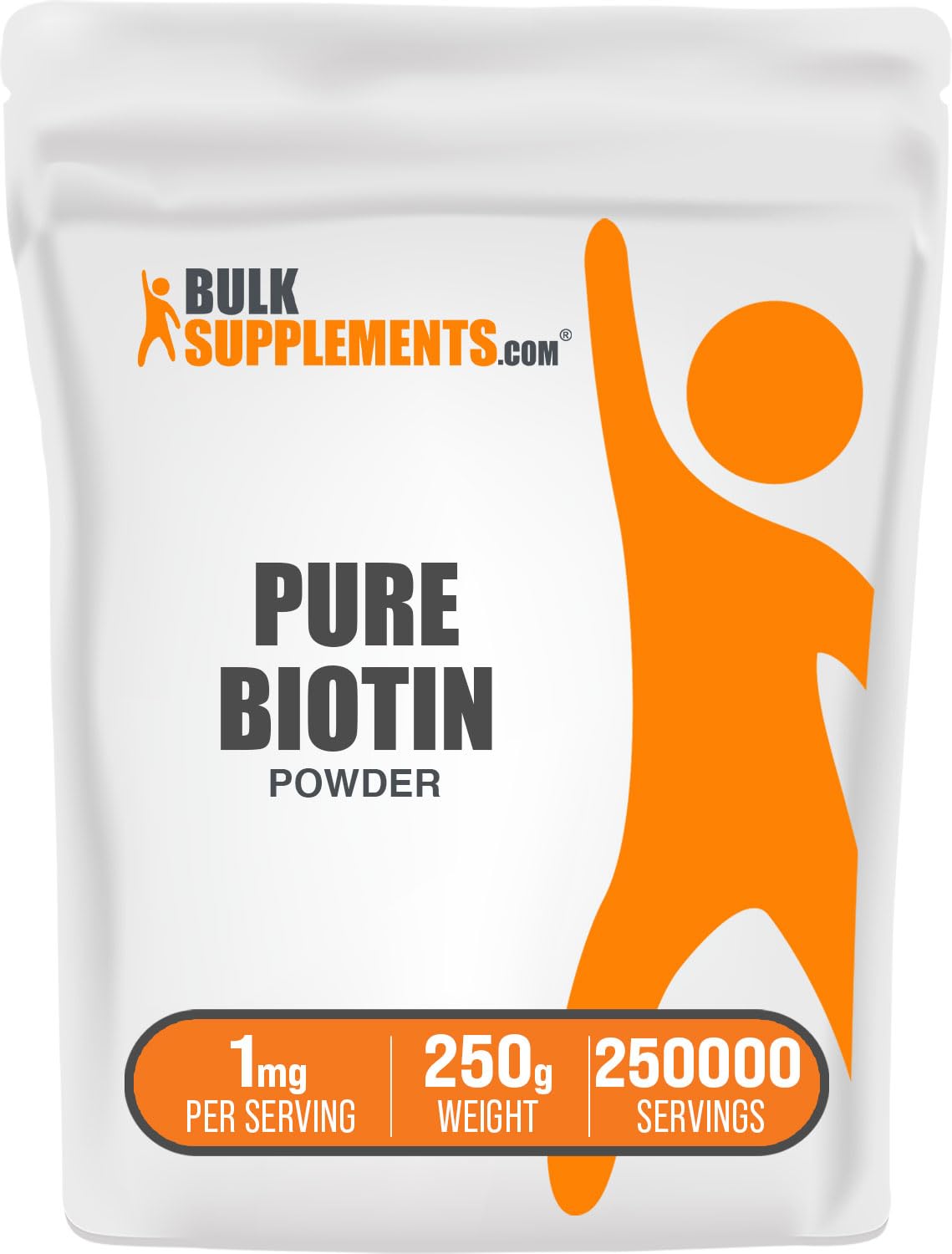 BulkSupplements pure biotin powder in a jar, showcasing premium quality for daily wellness routines.
