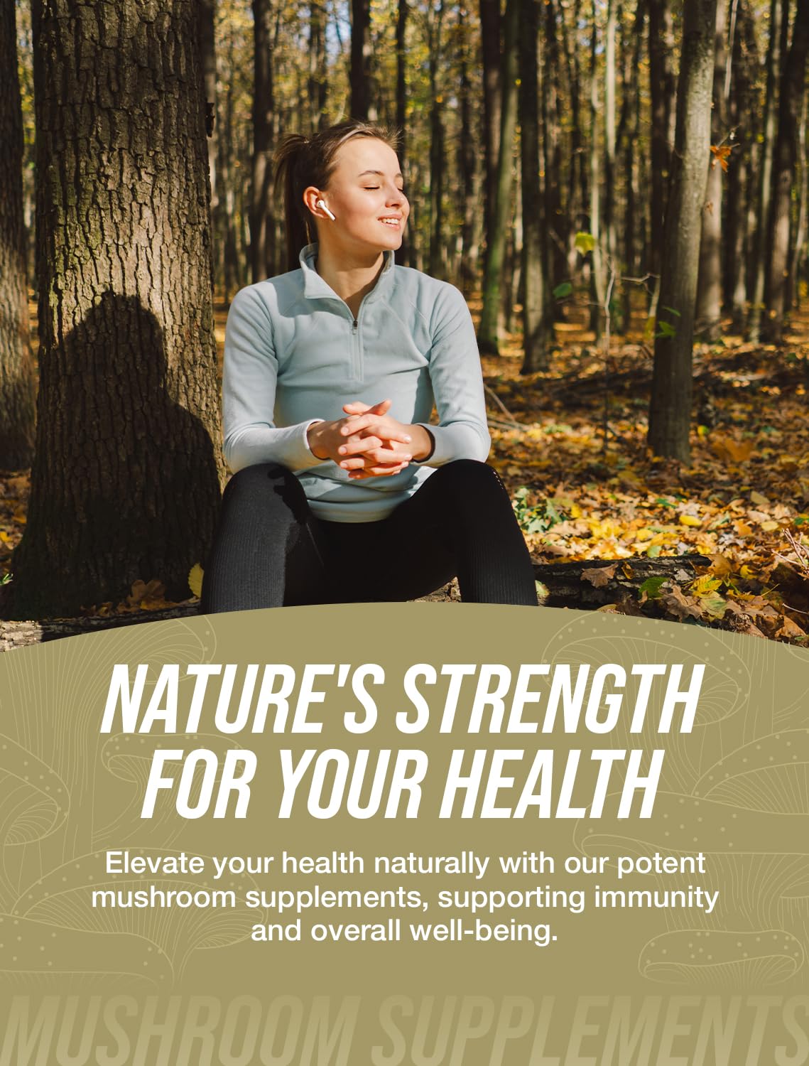 BulkSupplements Reishi powder jar label highlighting gluten-free and third-party testing.