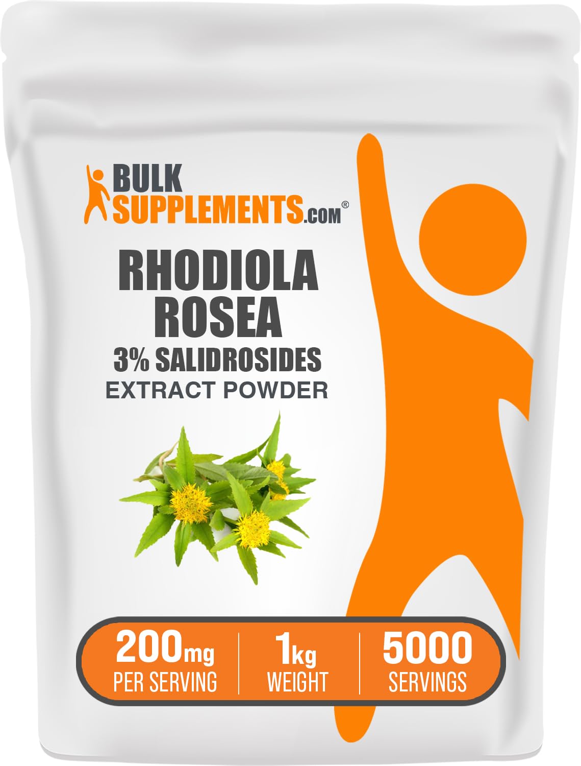 BulkSupplements Rhodiola Extract Powder bottle for easy daily balance.