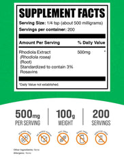 Scoop of BulkSupplements Rhodiola Rosea Extract showing convenient dosing
