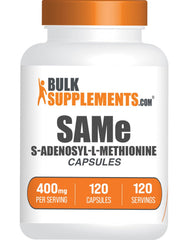 BulkSupplements SAM-e 400mg capsules in bottle for daily wellness support.