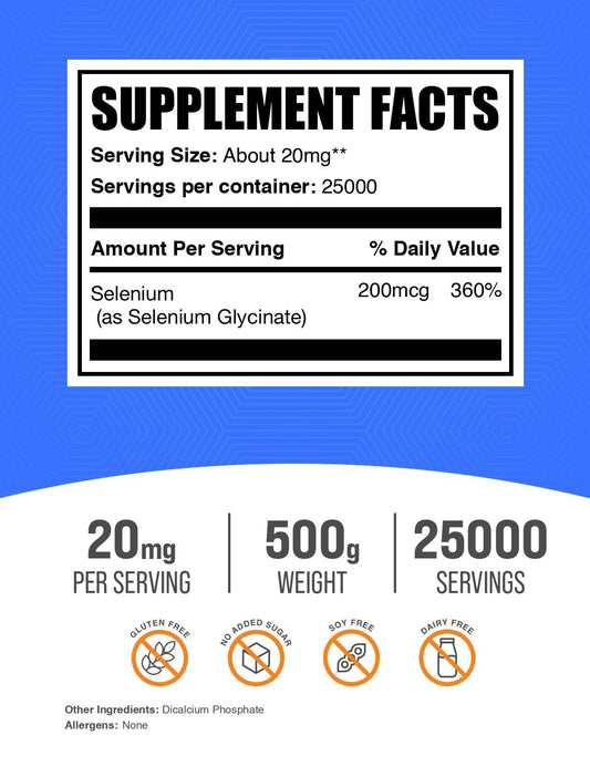 Selenium Glycinate Powder scoop for precise, easy dosing.