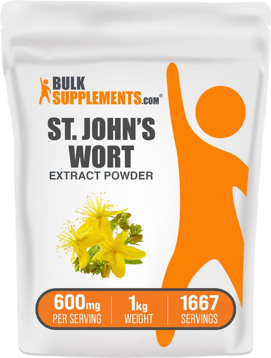 BulkSupplements St. John's Wort Extract bottle for easy daily mood support