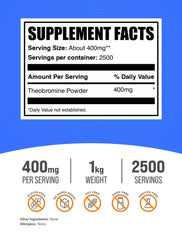 BulkSupplements Theobromine powder scoop for precise 400 mg servings