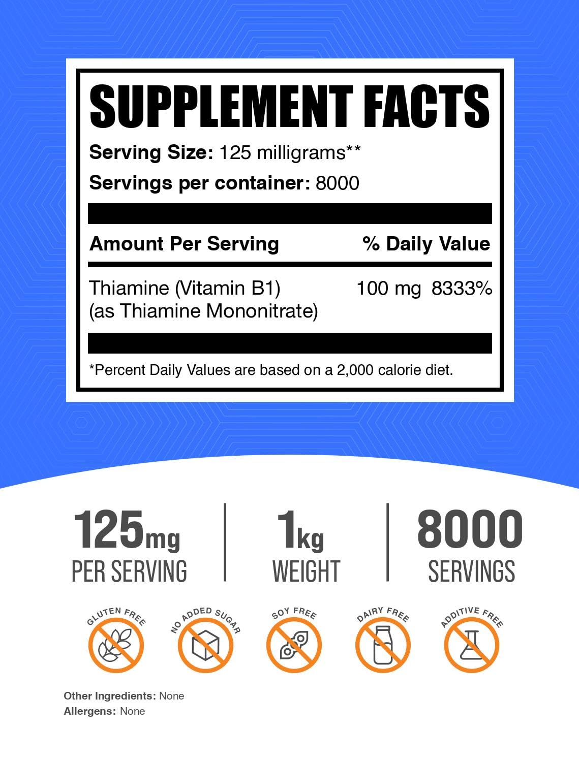 BulkSupplements Thiamine Mononitrate powder scoop ready for daily dose.