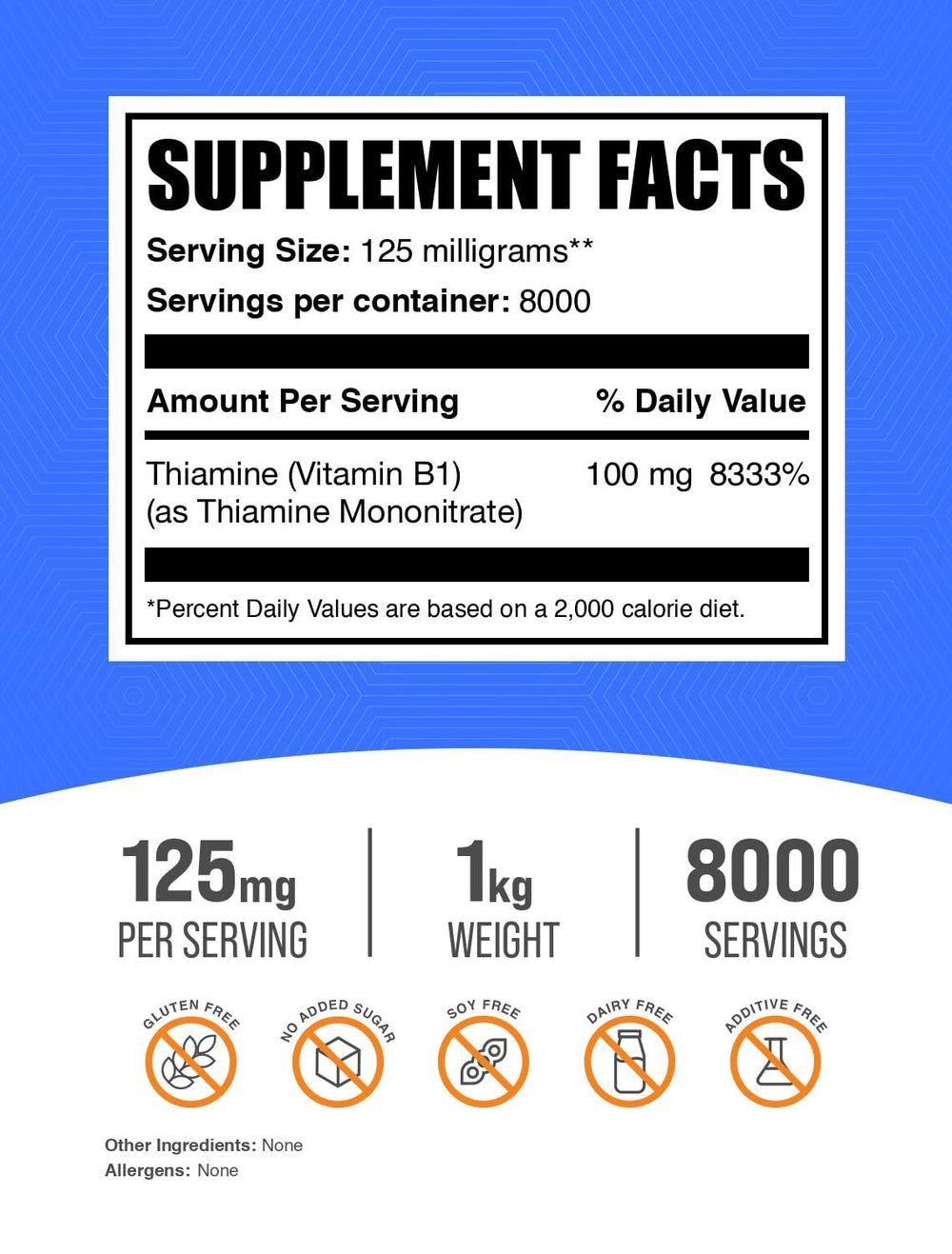 BulkSupplements Thiamine Mononitrate powder scoop ready for daily dose.