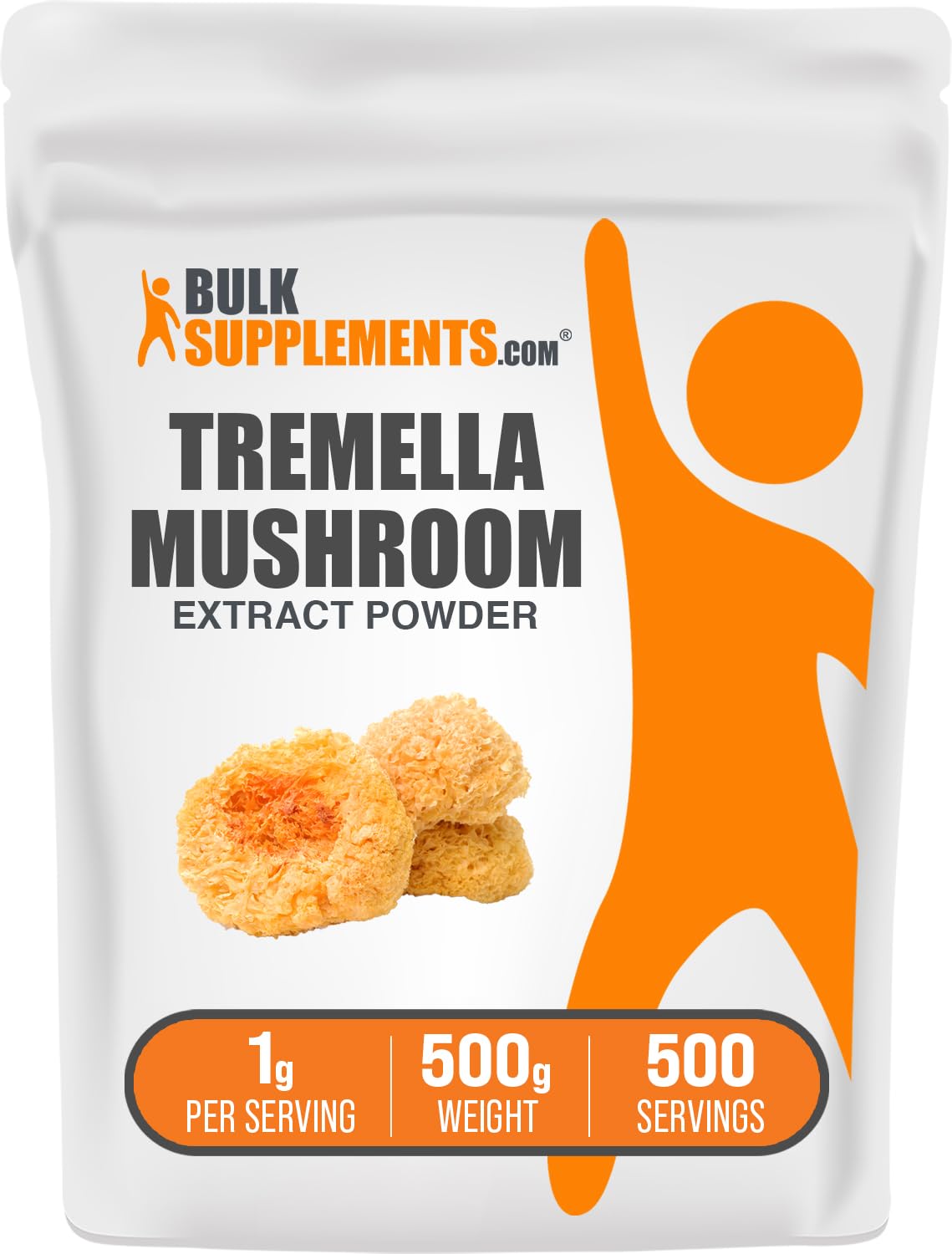 BulkSupplements Tremella extract bottle closeup, highlighting premium quality and easy dosing.