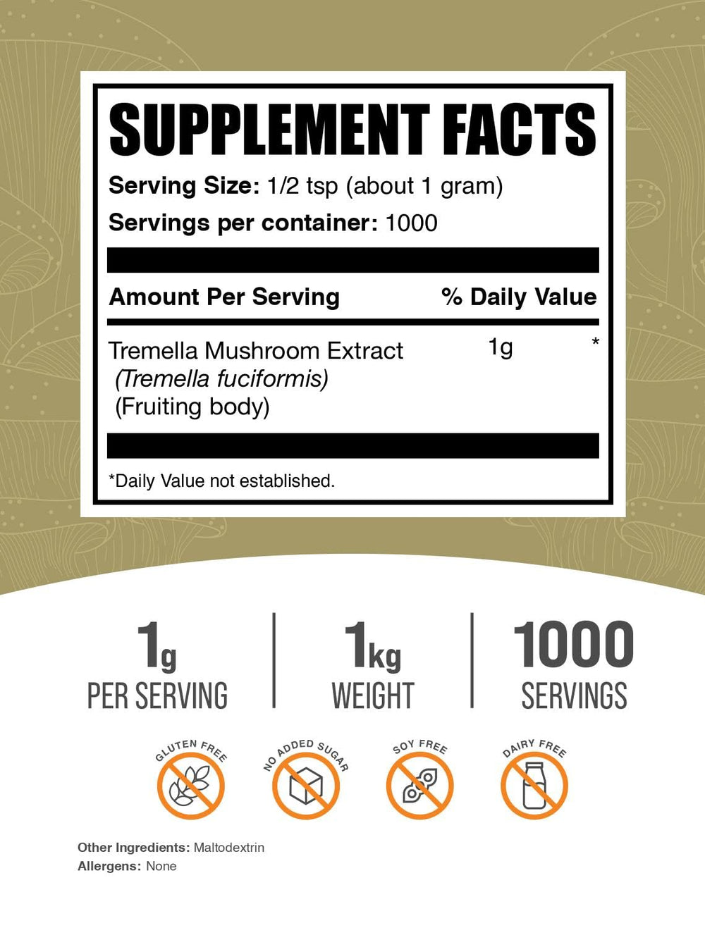Tremella Mushroom Extract spoon showing convenient serving for smoothies.