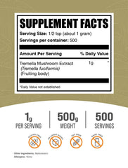BulkSupplements Tremella powder measurement, ideal for simple daily supplementation.