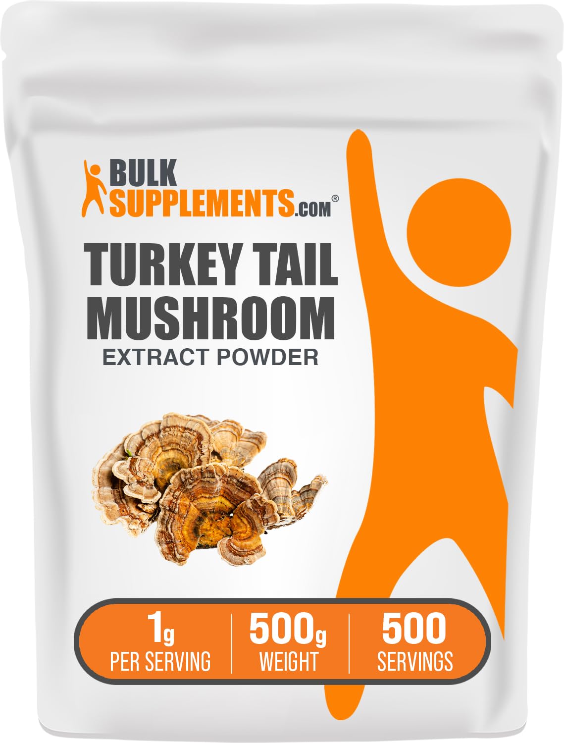 BulkSupplements Turkey Tail extract powder pour for easy daily use.