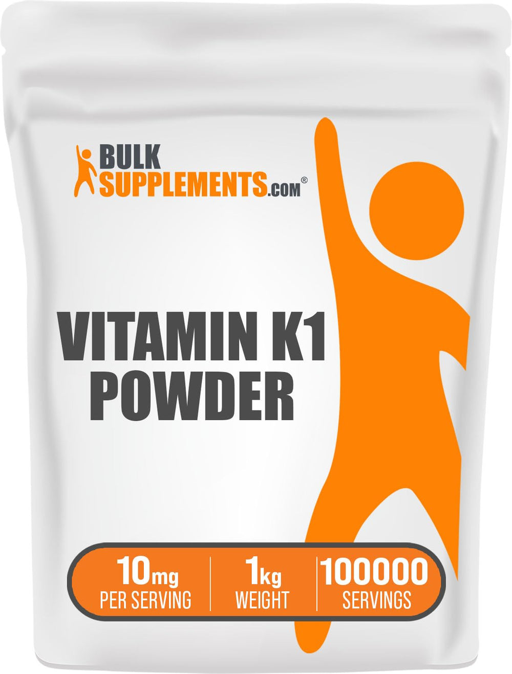 BulkSupplements Vitamin K1 powder bottle for daily supplementation support.