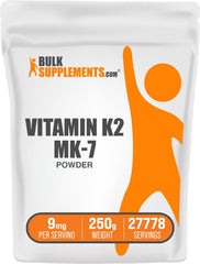 BulkSupplements Vitamin K2 MK-7 powder bottle for daily wellness.