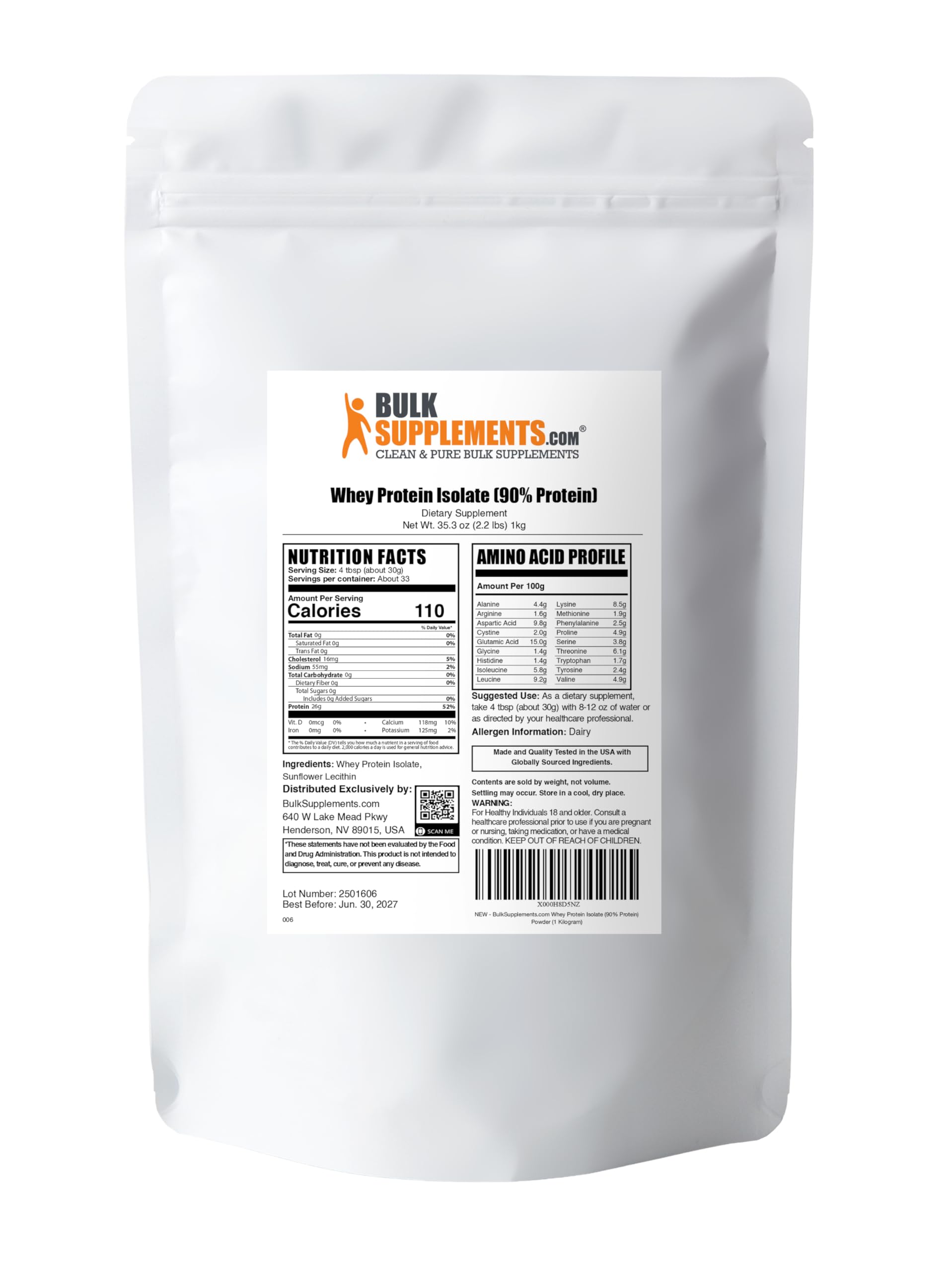 BulkSupplements Whey Protein Isolate after-workout recovery support with convenient serving.