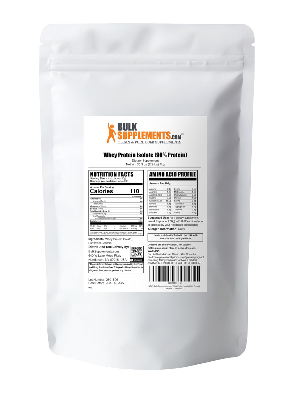 BulkSupplements Whey Protein Isolate after-workout recovery support with convenient serving.