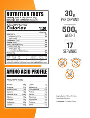 BulkSupplements whey protein powder unflavored blends easily with smoothies.
