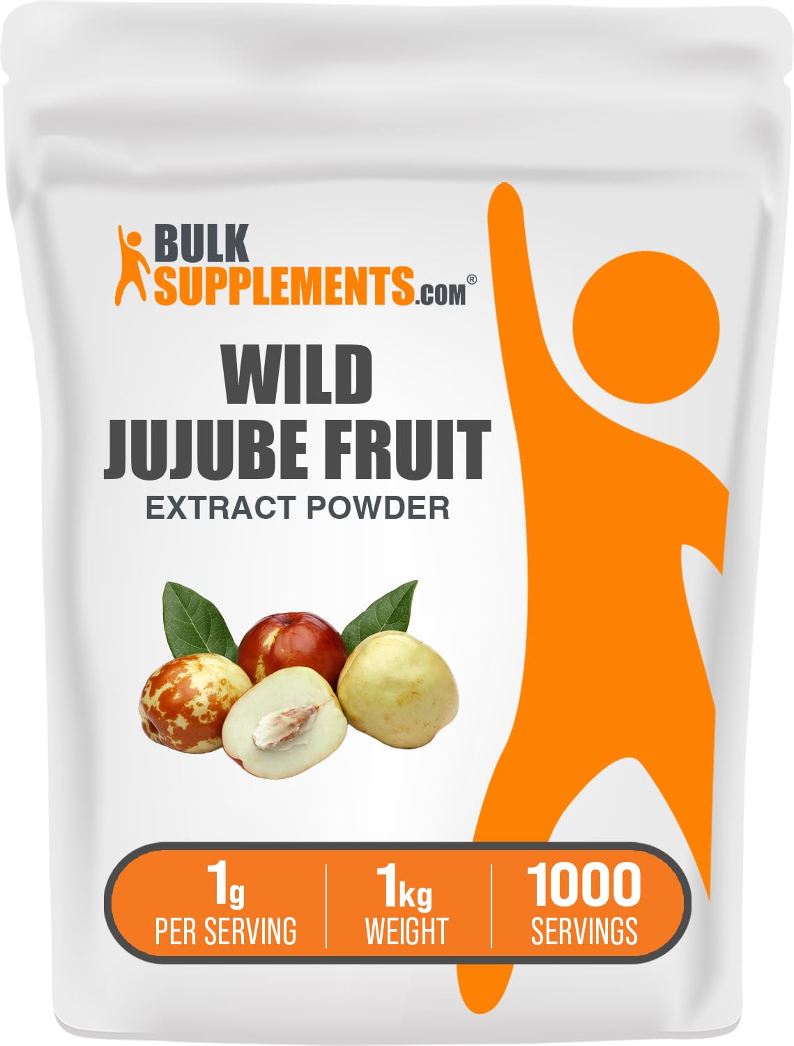 BulkSupplements Wild Jujube Extract powder bottle for gluten-free daily use.