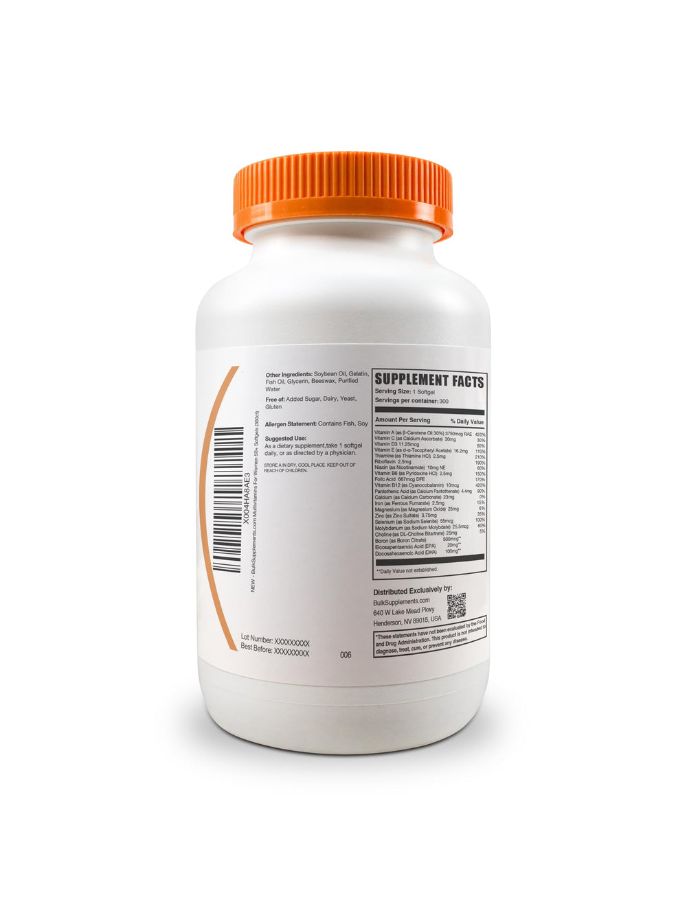 BulkSupplements Women's 50+ daily vitamin softgels ready to use