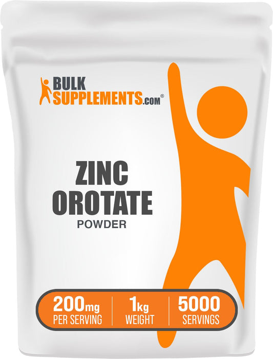 BulkSupplements Zinc Orotate Powder bottle ready for easy daily dosing.