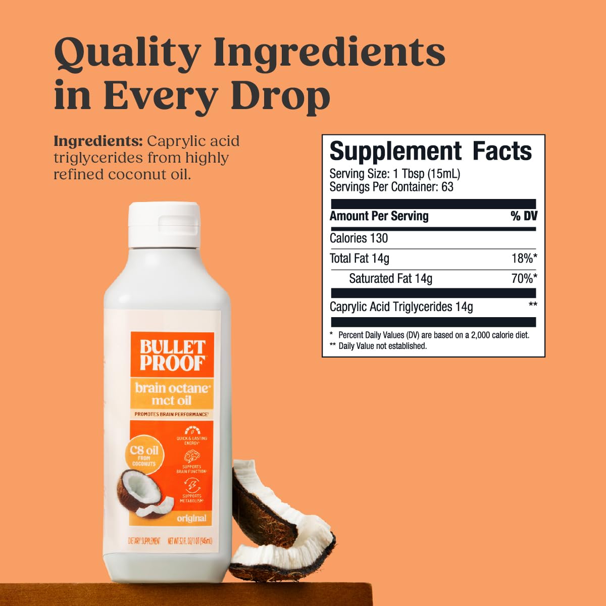 Bulletproof Brain Octane C8 MCT Oil added to smoothies for fast fuel