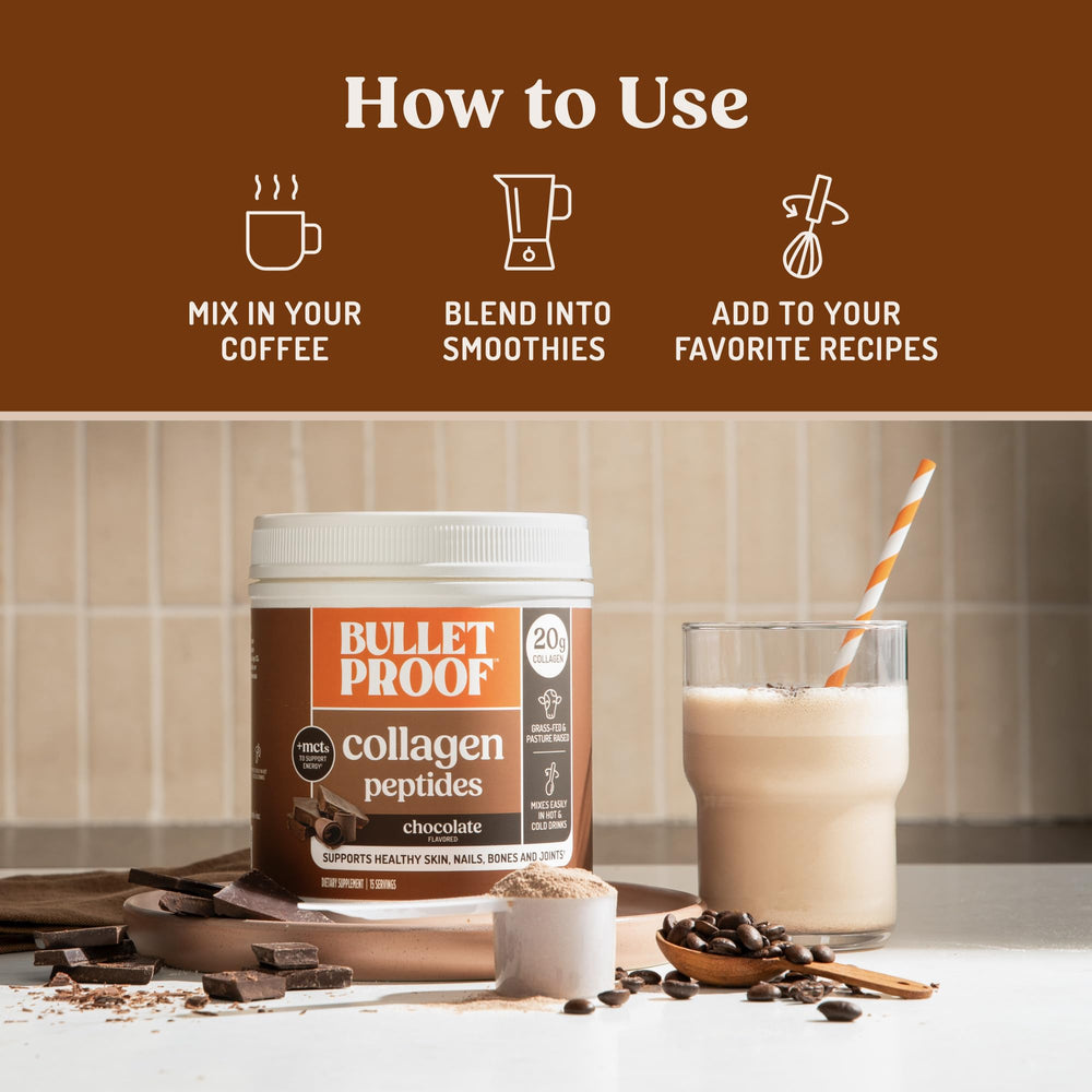 Bulletproof label highlighting collagen types I and III for body-ready protein.