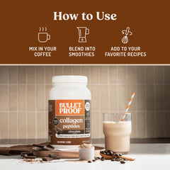 Bulletproof Chocolate Collagen Peptides label shows types I and III