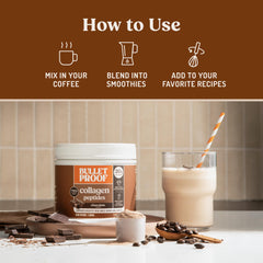 Stir Bulletproof hot cocoa for a cozy, nutritious drink.
