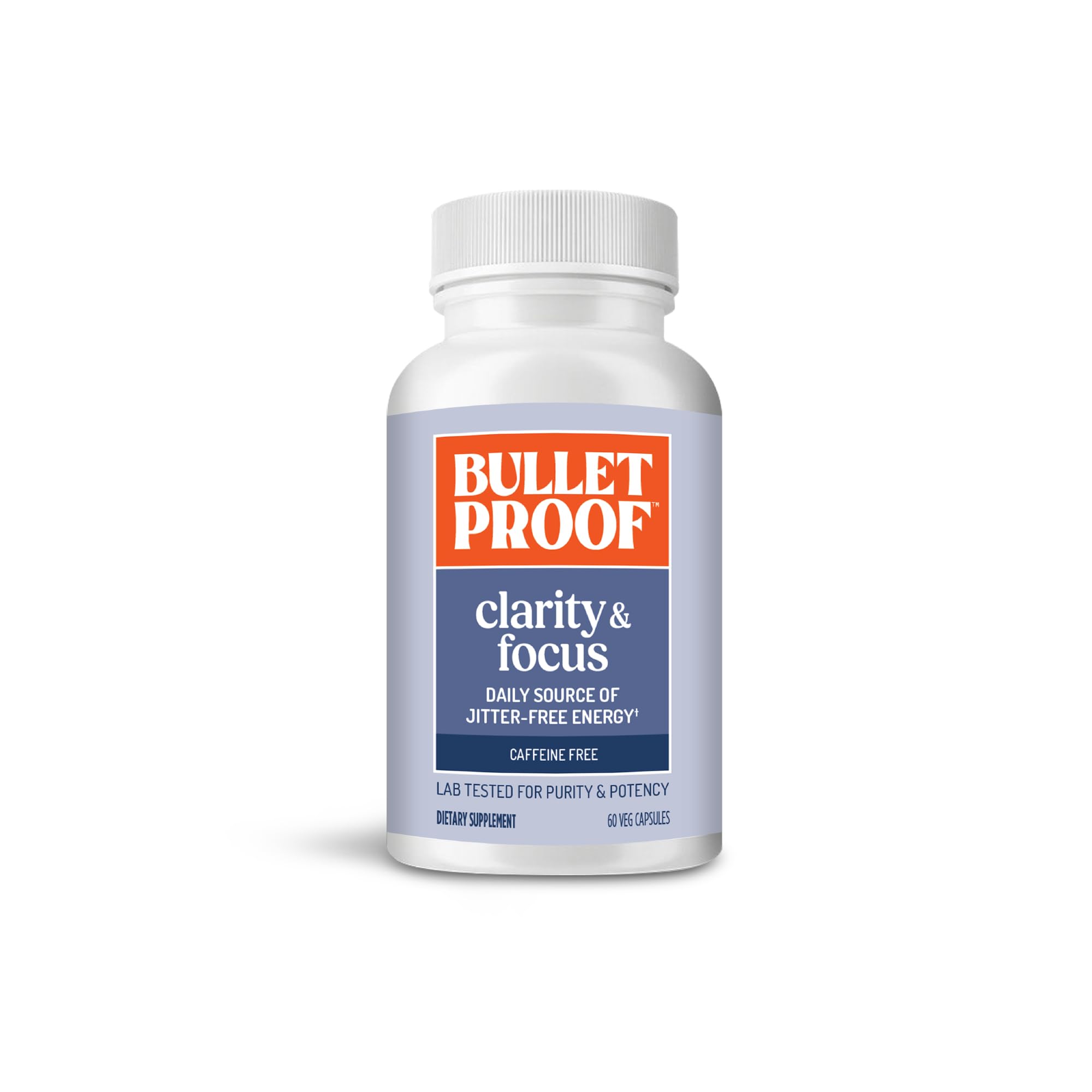 Bulletproof Clarity + Focus capsules bottle shown for daily mental clarity and focus