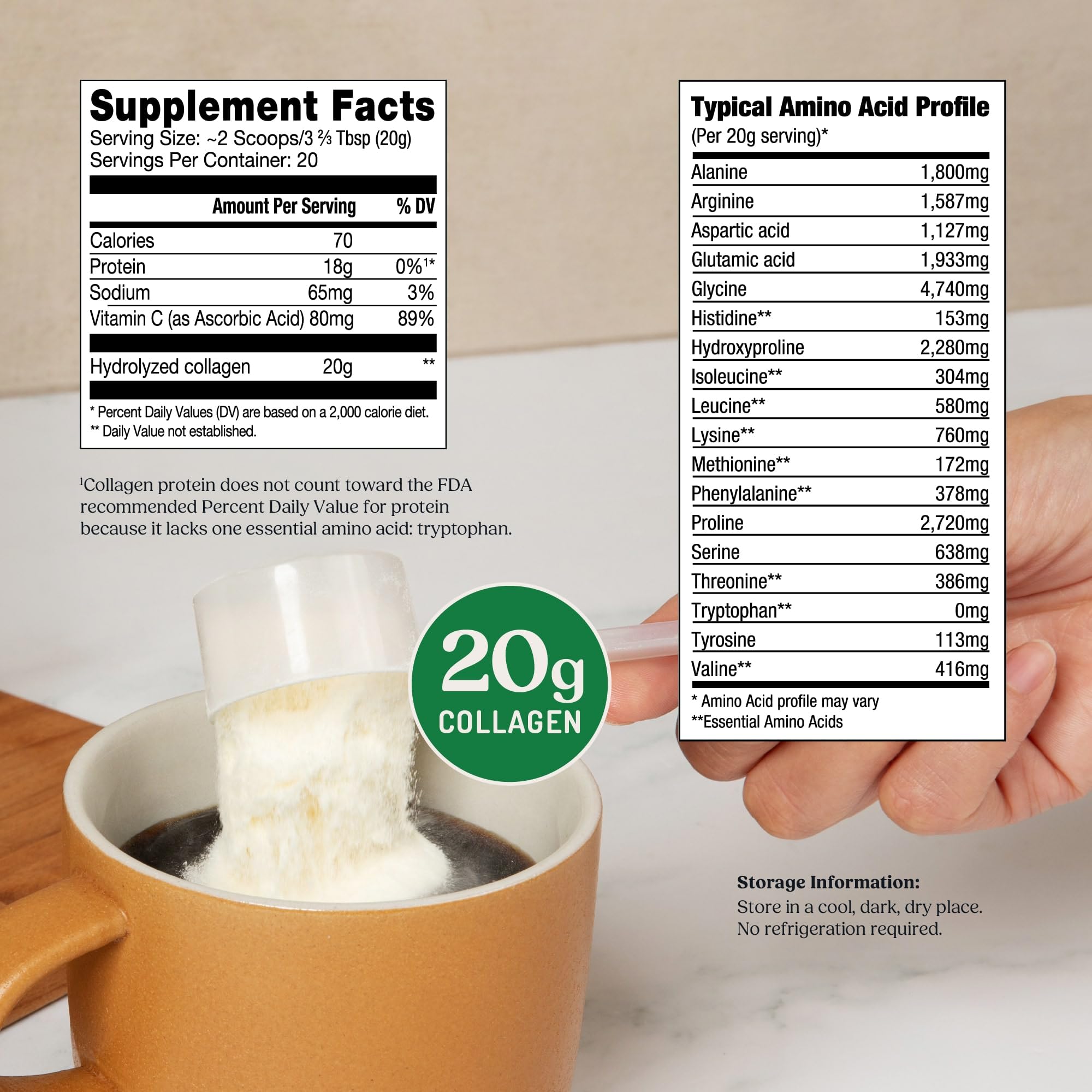 Bulletproof collagen peptides dissolving into coffee for a smooth, sugar-free boost.