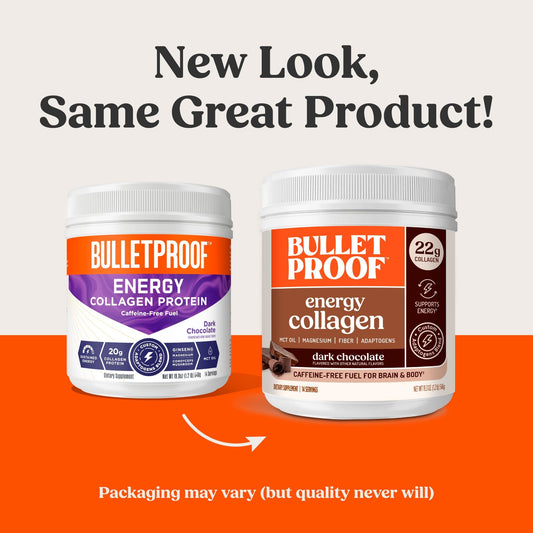 Bulletproof energy collagen with adaptogens supports focused daytime energy.