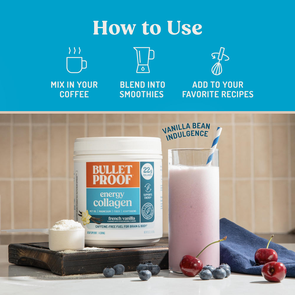 Bulletproof Energy Collagen Vanilla Bean kitchen-counter staple for easy nutrition