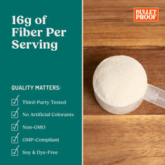 Bulletproof Innerfuel label closeup emphasizes the 17g prebiotics per serving.