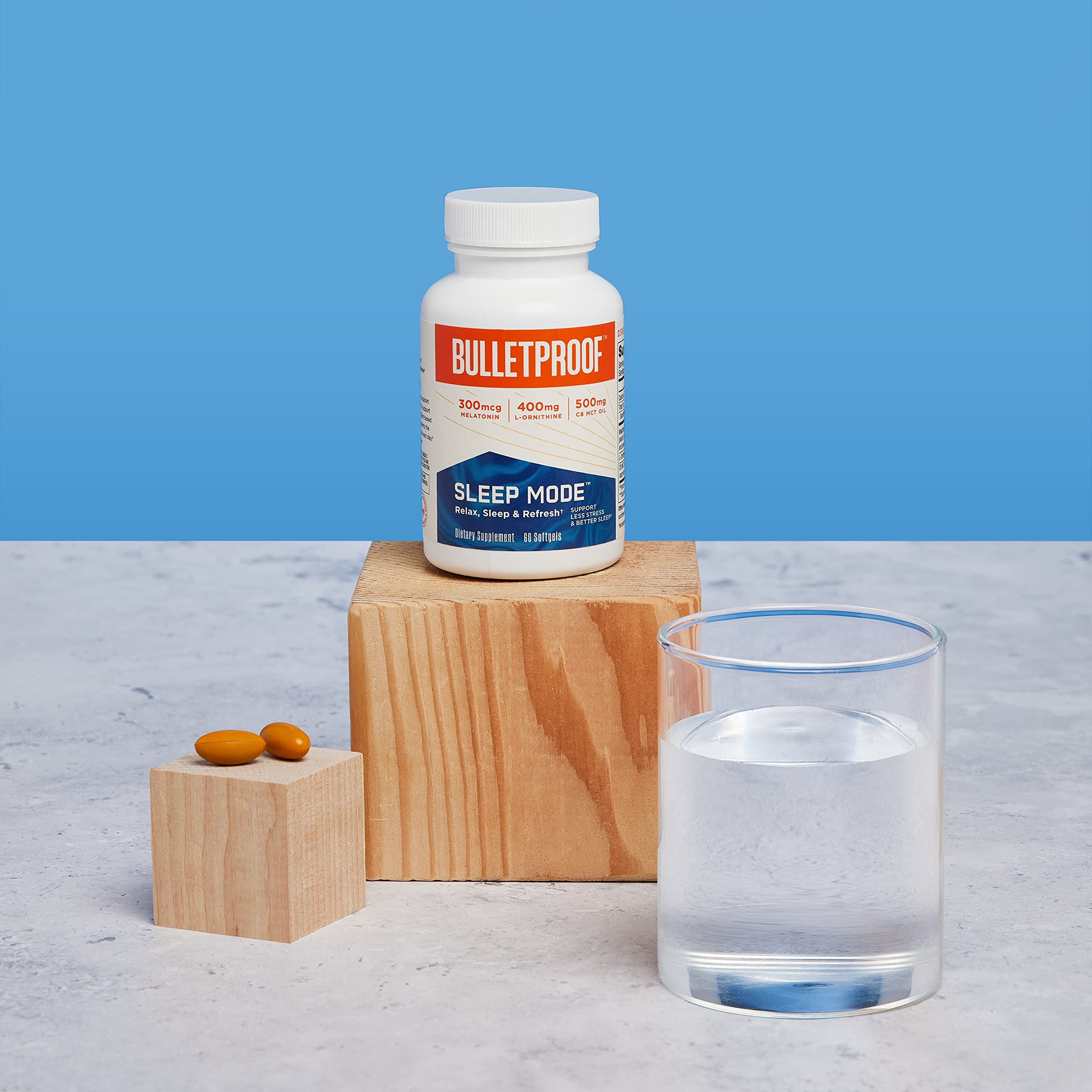 Ingredients panel showing Brain Octane C8 MCT Oil and melatonin.