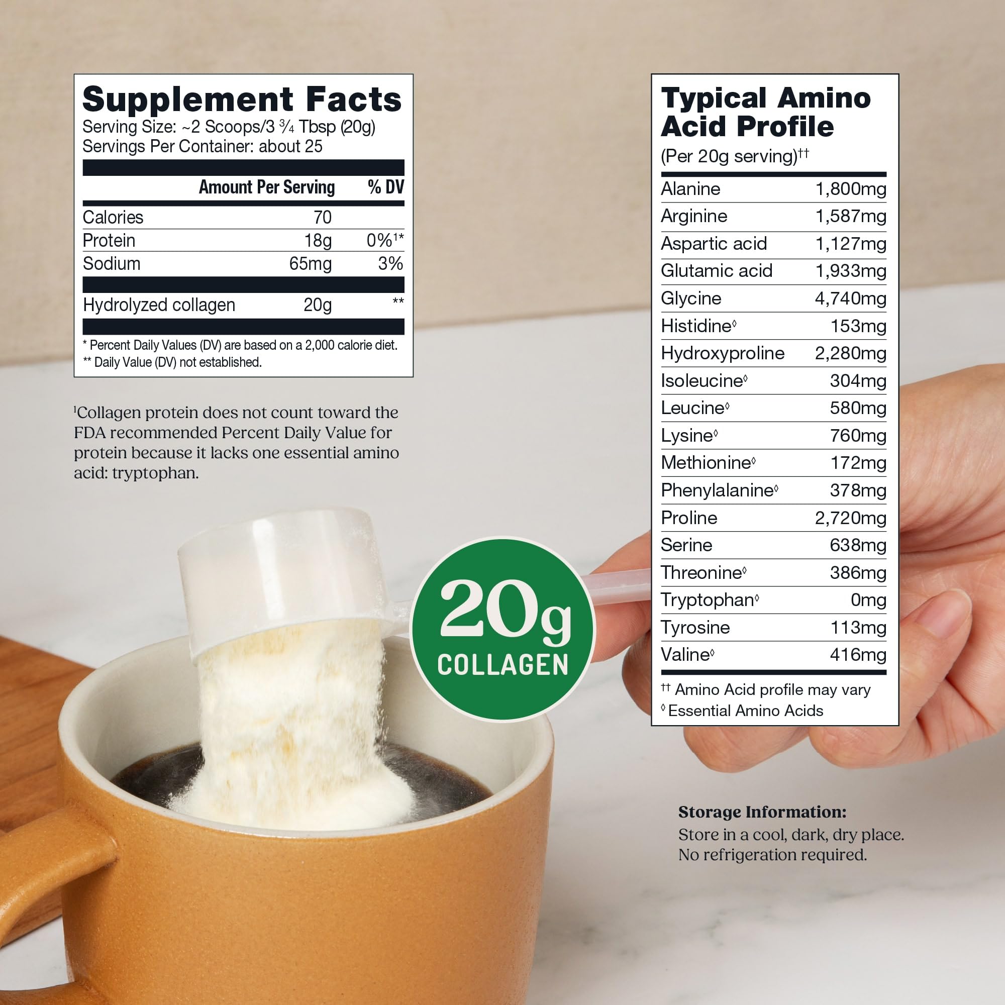 Bulletproof Collagen Peptides scoop included for easy daily mixing.