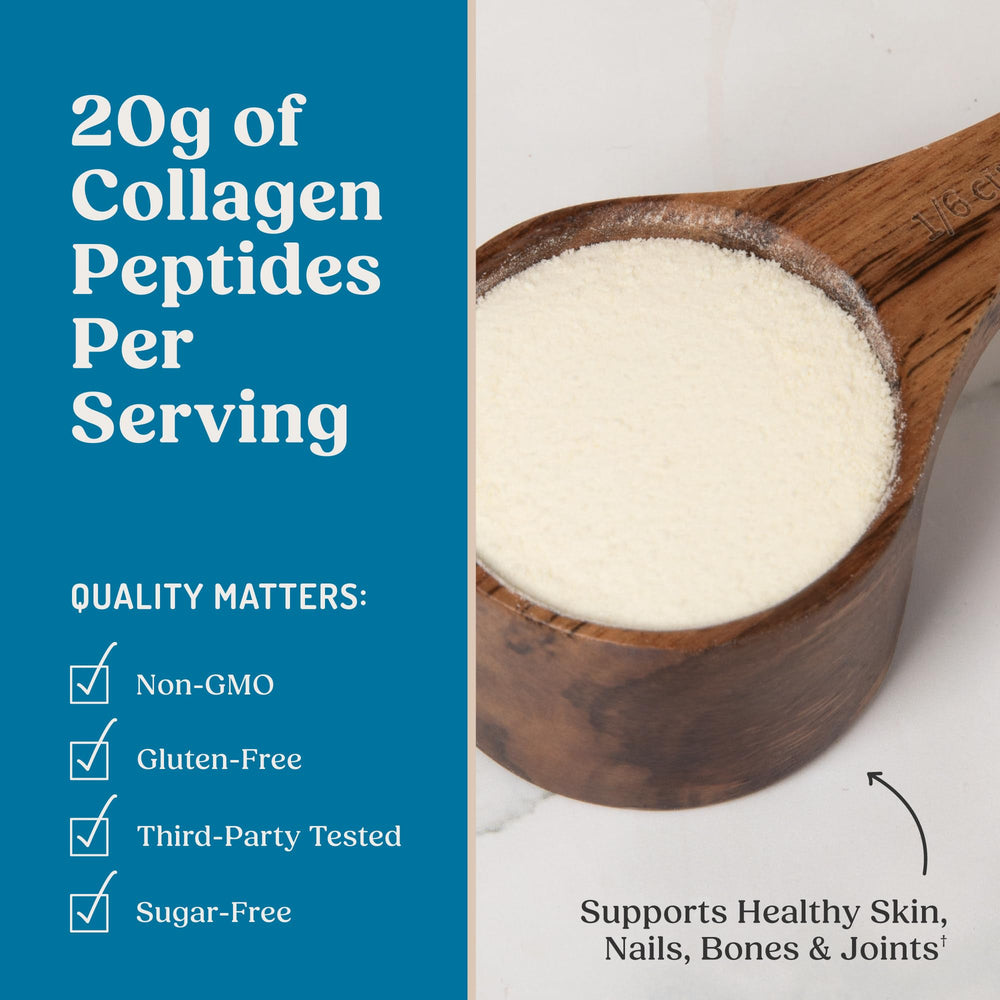 Bulletproof Vanilla Collagen Peptides mixed into hot tea for cozy warmth.