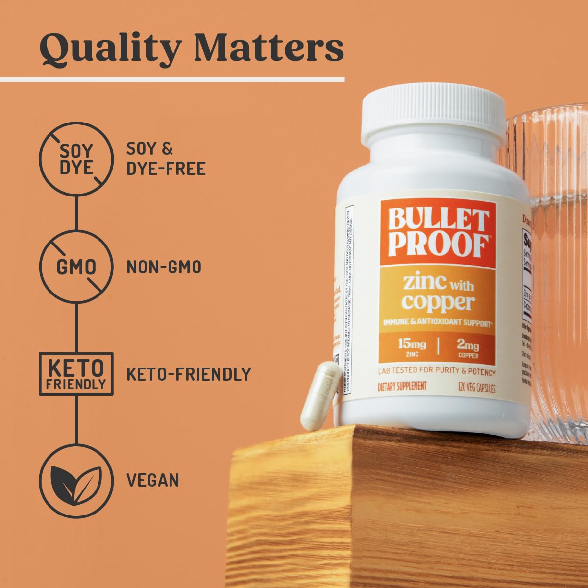 Bulletproof Zinc with Copper packaging side—lab-tested for purity and potency.