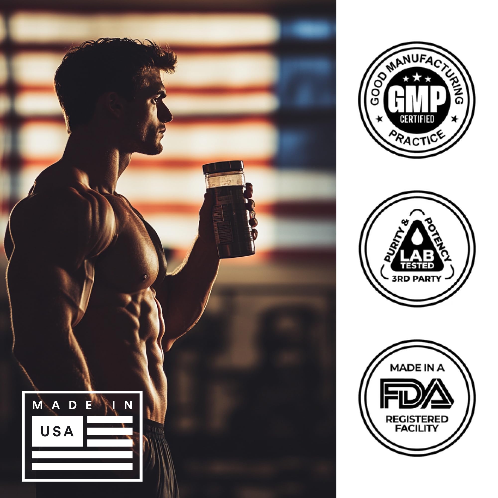 BullFit Pre-Workout label highlights energizing ingredients for better endurance and focus.
