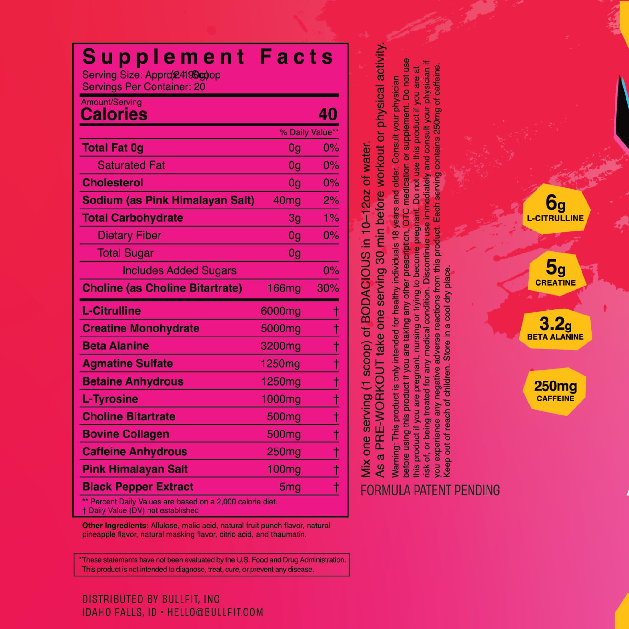 BullFit Pre-Workout Pina Colada served as a refreshing ready-to-train drink.