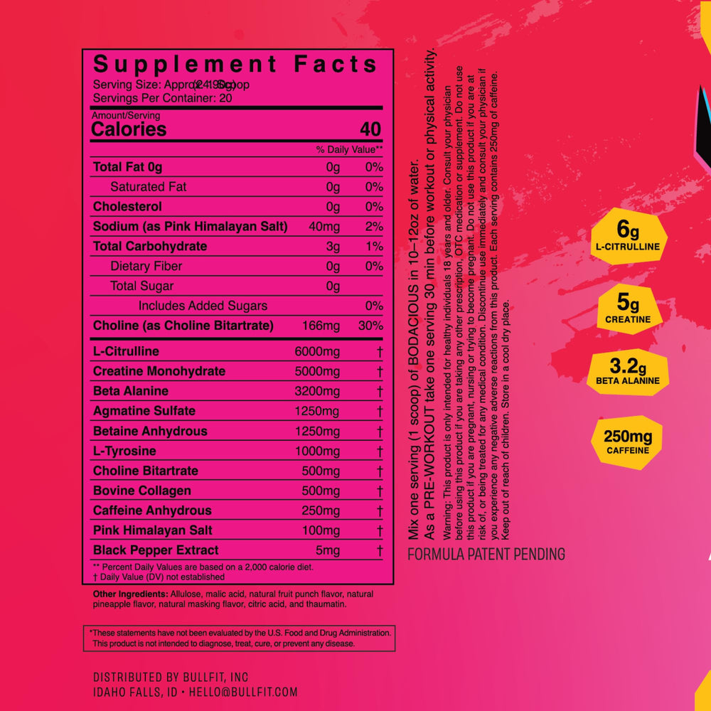 BullFit Pre-Workout Pina Colada served as a refreshing ready-to-train drink.