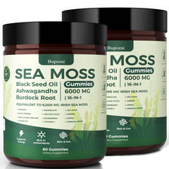 Buporai Sea Moss Gummies bottle for daily wellness routine.