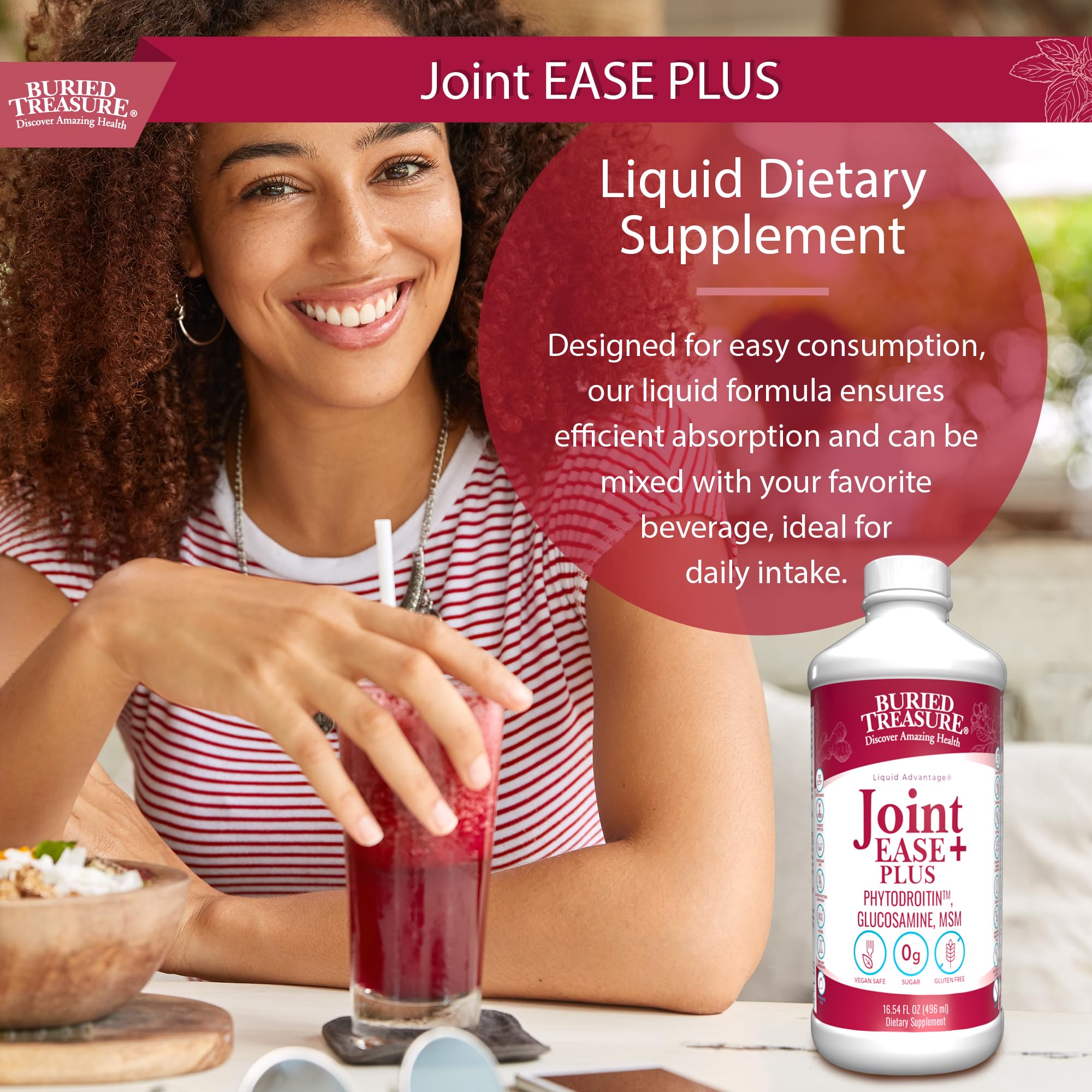 Buried Treasure Joint Ease Plus cranberry extract and Boswellia detail for joint care