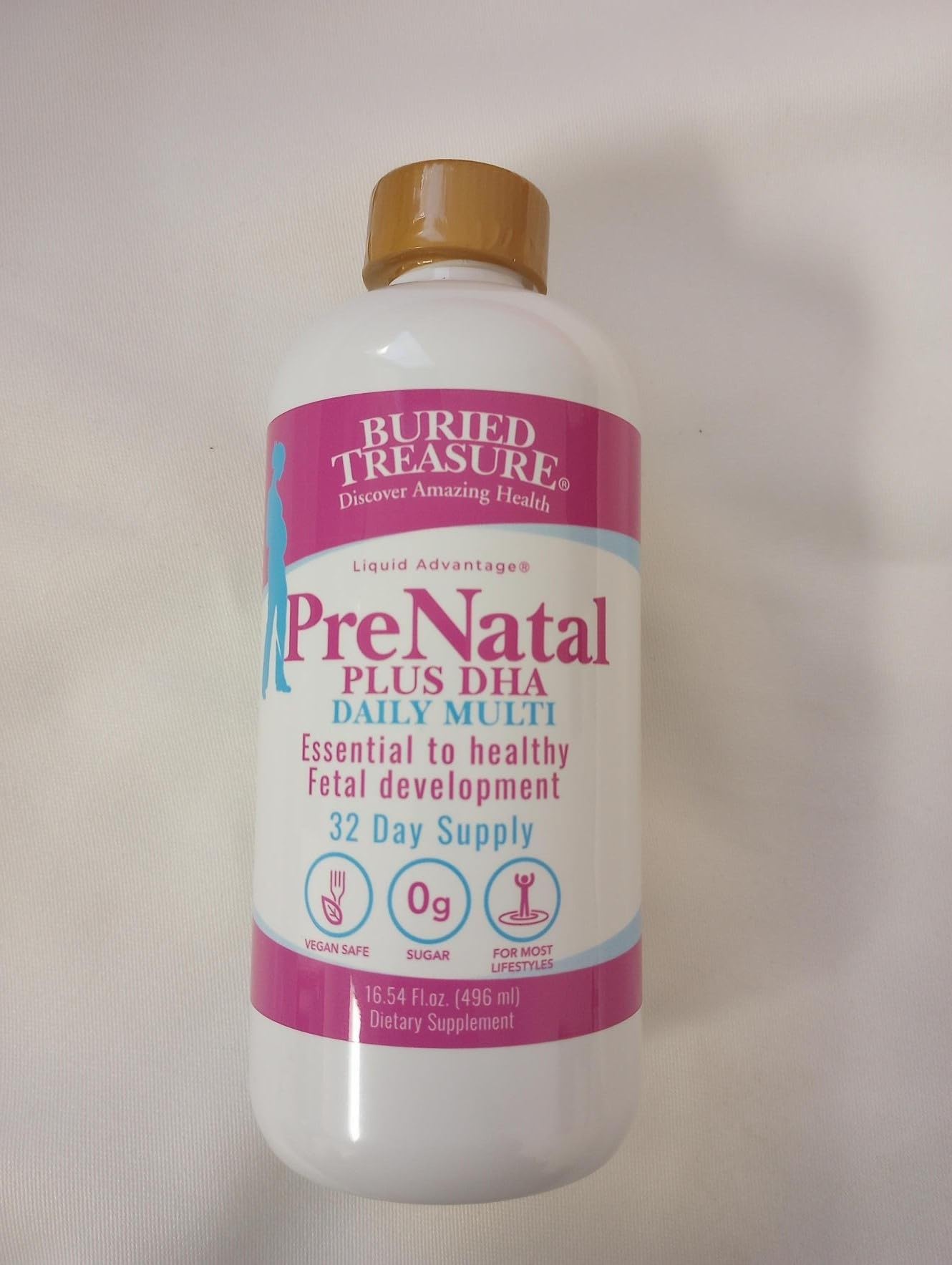 Buried Treasure Prenatal Plus DHA Complete BPA-free bottle supports safe packaging.