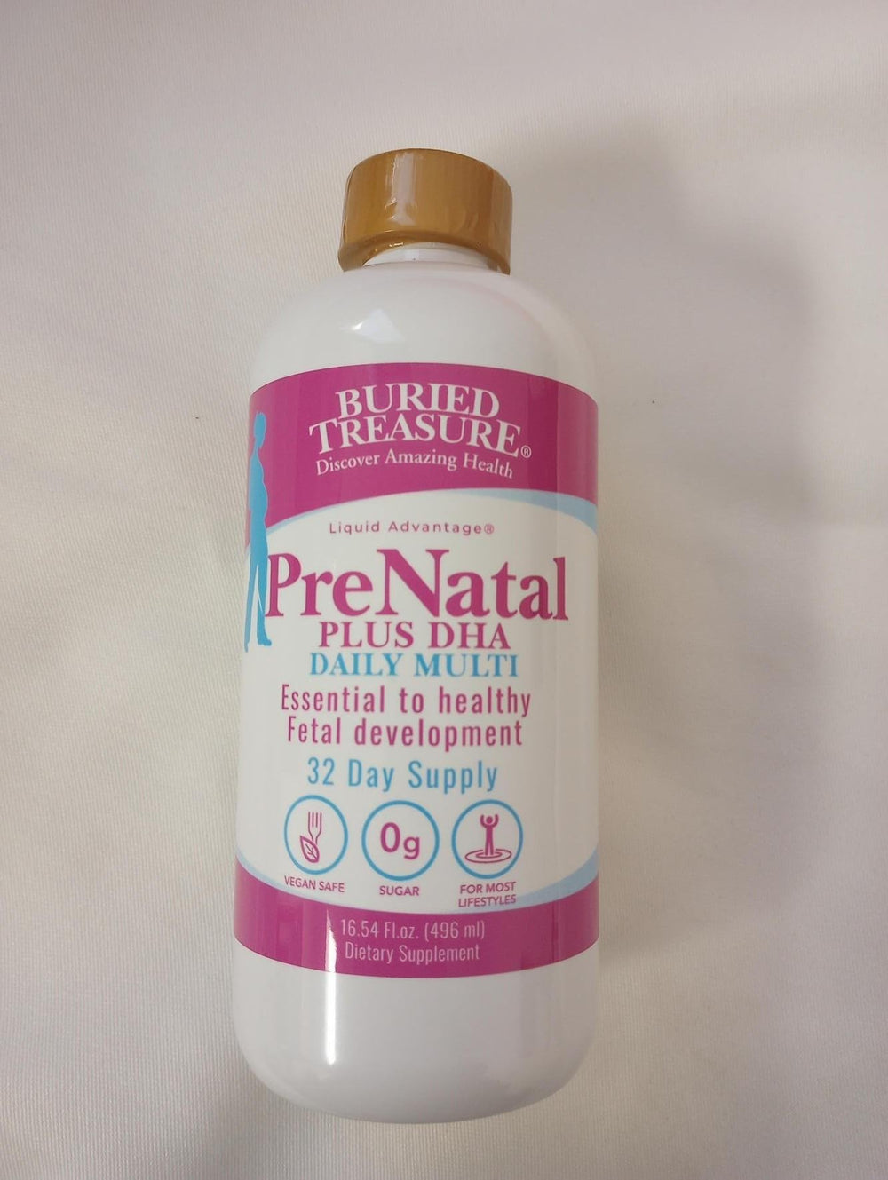 Buried Treasure Prenatal Plus DHA Complete BPA-free bottle supports safe packaging.